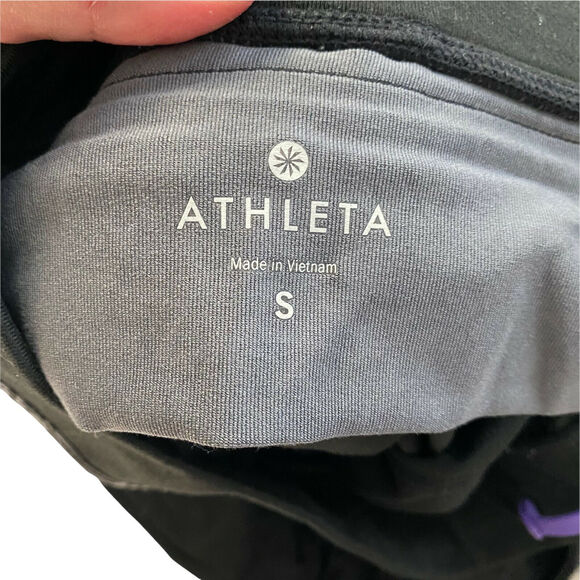 Athleta Small Sophia Street Tights Black Gray Printed Crops - Picture 2 of 11